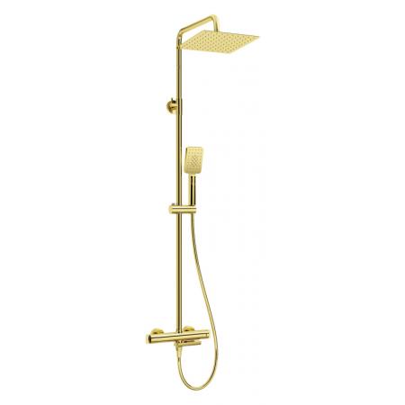 Deante Zestaw prysznicowy natynkowy termostatyczny z deszczownicą złoty NACZ1HT