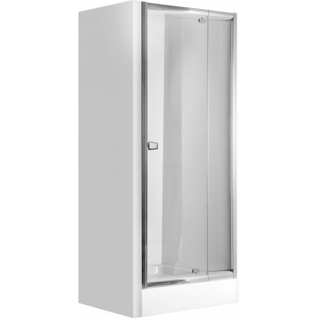 Deante Zoom Drzwi prysznicowe wnękowe uchylne 90 cm, profile chrom, szkło transparentne KDZ011D