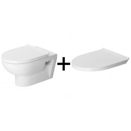 Duravit Durastyle Basic Zestaw Toaleta WC podwieszana 54x36,5 cm Rimless bez kołnierza z deską sedesową wolnoopadającą, biały 45620900A1 2562090000+0020790000