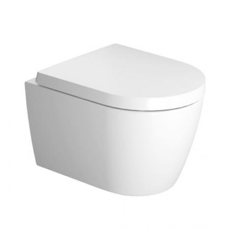 Duravit ME by Starck Toaleta WC Compact krótka 37x48 cm Rimless bez kołnierza z powłoką WonderGliss, biała 25300900001