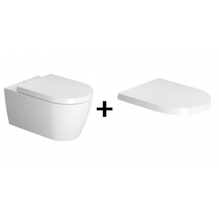Duravit ME by Starck Zestaw Toaleta WC 57x37 cm Rimless bez kołnierza z deską wolnoopadającą biały 45290900A1