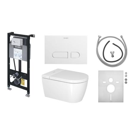 Duravit SensoWash Zestaw Toaleta WC + deska wolnoopadająca + stelaż WC + przycisk + zestaw łączący + zestaw do interfejsu + uszczelka redukująca hałas biały WD7011007000