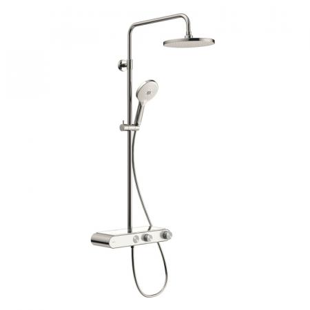 Duravit Shower Systems Zestaw prysznicowy natynkowy termostatyczny z deszczownicą chrom/biały TH4380008005