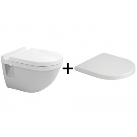Duravit Starck 3 Zestaw Toaleta WC podwieszana 54x36 cm z deską wolnoopadającą biały 2200090000+0063890000