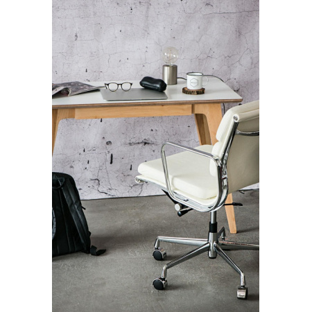 Fernity CH2171T Fotel biurowy skórzany biały/chrom EA217TSOFTBIASKCR -  Lazienkarium.pl