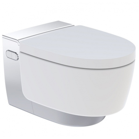 Geberit AquaClean Mera Classic Toaleta WC myjąca podwieszana 59x39,5 cm z deską sedesową wolnoopadającą, biała/chrom 146.202.21.1