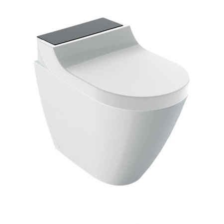 Geberit AquaClean Tuma Comfort Toaleta WC myjąca 52,3x36 cm bez kołnierza + deska biała/czarne szkło 146.310.SJ.1