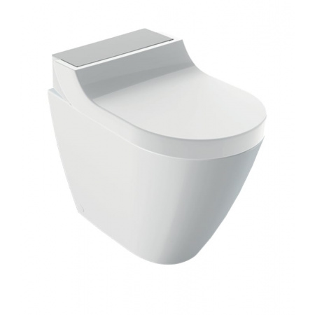 Geberit AquaClean Tuma Comfort Toaleta WC myjąca 52,3x36 cm bez kołnierza + deska biała/stal nierdzewna szczotkowana 146.310.FW.1