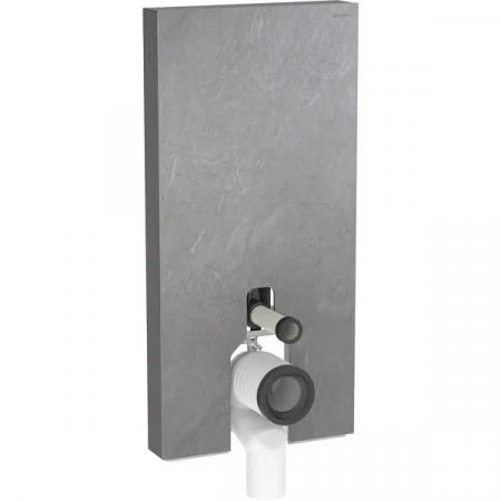 Geberit Monolith Moduł sanitarny do WC stojącej 101x48 cm gres szkliwiony efekt łupka/aluminium czarny chrom 131.003.00.5