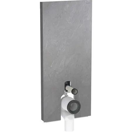 Geberit Monolith Moduł sanitarny do WC stojącej 114x50,5 cm gres szkliwiony efekt łupka/aluminium czarny chrom 131.033.00.5