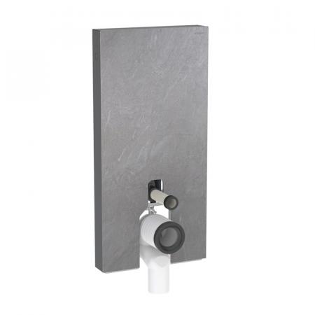 Geberit Monolith Plus Moduł sanitarny do WC stojącej gres szkliwiony efekt łupka/aluminium czarny chrom 131.202.00.7