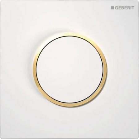 Geberit Sigma 10 Pneumatyczny przycisk spłukujący do pisuaru biały/złoty 116.015.KK.1