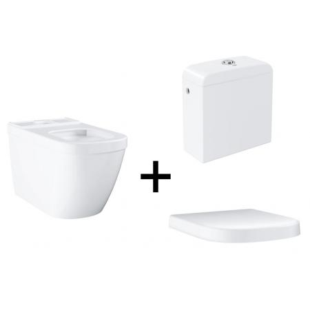 Grohe Euro Ceramic Zestaw WC stojące + deska + zbiornik z podłączeniem z boku biały 39338000+39330001+39333000