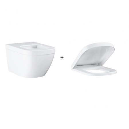 Grohe Euro Ceramic Zestaw Toaleta WC podwieszana 54x37,4 cm z deską sedesową wolnoopadającą, biały 39328000+39330001