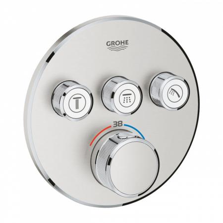 Grohe Grohtherm SmartControl Bateria wannowo-prysznicowa termostatyczna podtynkowa 3-drożna stal nierdzewna 29121DC0