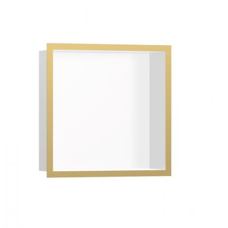 Hansgrohe XtraStoris Individual Wnęka ścienna biały mat z ozdobną ramą 30 x 30 x 10 cm złoty optyczny polerowany 56099990