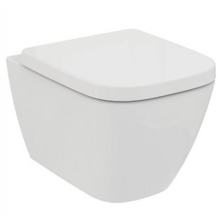 Ideal Standard i.life S zestaw Toaleta WC 48.5x36 cm bez kołnierza krótka + deska wolnoopadająca biała T500101