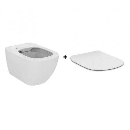 Ideal Standard Tesi Zestaw Toaleta WC Rimless bez kołnierza z deską Thin biały T350301+T352801
