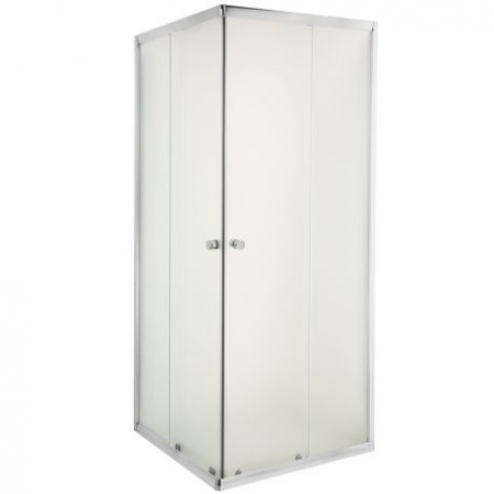 Invena Parla Kabina prysznicowa kwadratowa 90x90x180 cm drzwi przesuwne, profile chrom, szkło mrożone AK-48-191-O