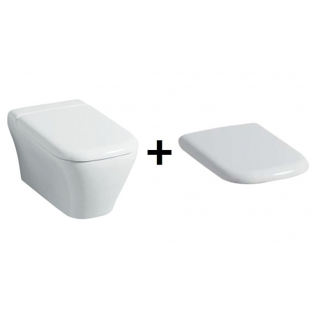 Keramag MyDay Zestaw Toaleta WC podwieszana 54x36 cm Rimfree z deską sedesową zwykłą, biały 201460+575400