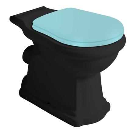 Kerasan Retro Toaleta WC stojąca kompakt odpływ poziomy czarny mat 101331