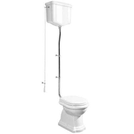 Kerasan Retro Zestaw Toaleta WC stojąca kompaktowa + spłuczka odpływ dolny biały/chrom WCSET15-RETRO-SO