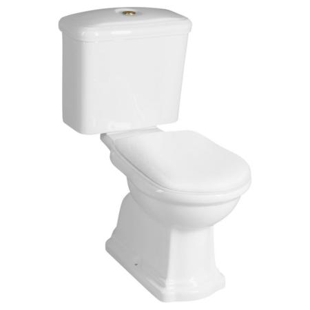 Kerasan Retro Zestaw Toaleta WC stojąca kompaktowa + spłuczka odpływ pionowy biały/brąz WCSET13-RETRO-SO