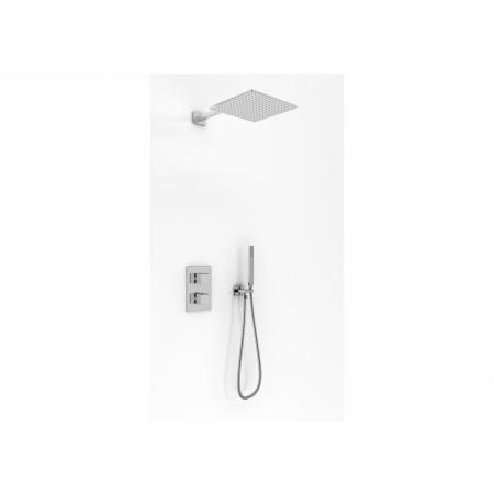 Kohlman Excelent Zestaw prysznicowy podtynkowy termostatyczny z deszczownicą kwadratową 20x20 cm chrom QW432HQ20