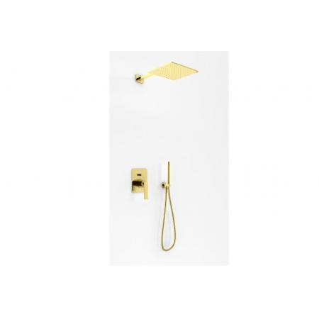 Kohlman Experience Brushed Gold Zestaw prysznicowy podtynkowy z deszczownicą 30x30 cm złoty szczotkowany QW210EGDBQ30