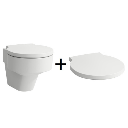Laufen Val Zestaw Toaleta WC podwieszana 53x39 cm Rimless bez kołnierza z deską wolnoopadającą biały H8202810000001+H8942810000001