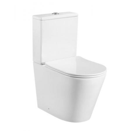 Lavita Neptun Zestaw Toaleta WC stojąca kompakt bez kołnierza + deska wolnoopadająca biały połysk 5900378325574