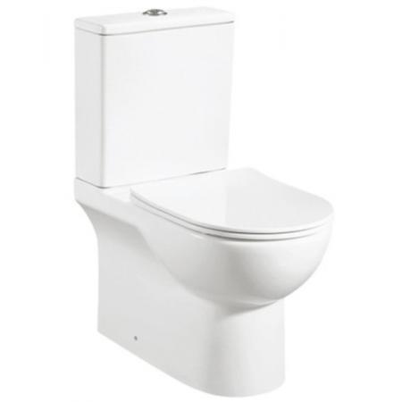 Lavita Posejdon Zestaw Toaleta WC stojąca kompakt bez kołnierza + deska wolnoopadająca biały połysk 5900378325567