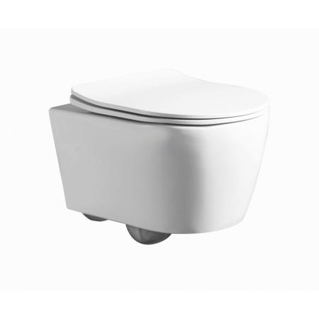 Lavita Praia Zestaw Toaleta WC 48,5x36,5 cm krótka bez kołnierza + deska wolnoopadająca biała 5900378312185