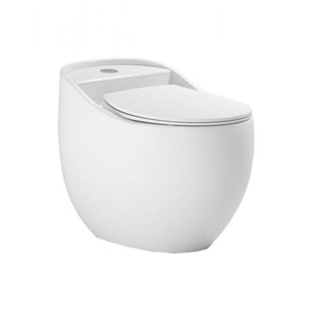 Lavita Silia Rim Zestaw Toaleta WC stojąca kompakt bez kołnierza + deska wolnoopadająca biały połysk 5900378332503