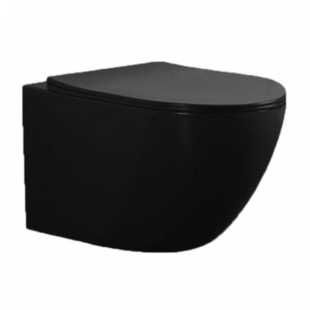 Lavita Sinto black Zestaw Toaleta WC 49x37 cm + deska wolnoopadająca czarna 5908211405551