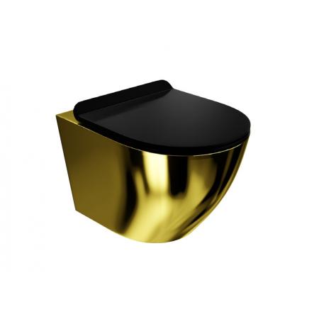Lavita Sofi Slim Gold/Black Zestaw Toaleta WC 49x36.5 cm + deska wolnoopadająca Złoty/Czarny 5900378319146