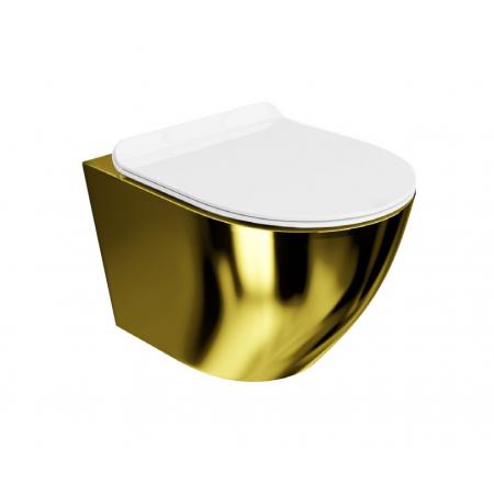 Lavita Sofi Slim Gold/White Zestaw Toaleta WC 49x36.5 cm + deska wolnoopadająca Złoty/Biały 5900378319047