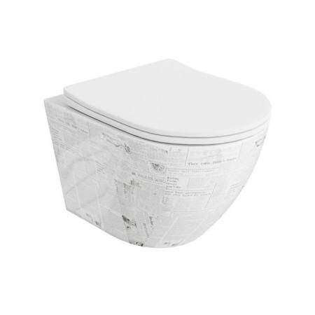 Lavita Sofi Slim Paper Zestaw Toaleta WC bez kołnierza 49x36,5 cm krótka + deska wolnoopadająca biały 5900378326489