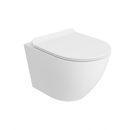 Lavita Sofi Slim White Mat Zestaw Toaleta WC bez kołnierza 49x36,5 cm + deska wolnoopadająca biały mat 5900378325963