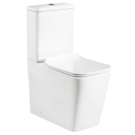 Lavita Tryton Zestaw Toaleta WC stojąca kompakt bez kołnierza + deska wolnoopadająca biały połysk 5900378325598