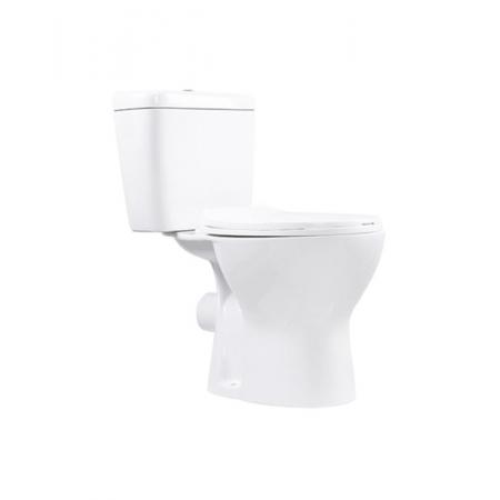 Lavita Zeta Rim Zestaw Toaleta WC stojąca kompakt bez kołnierza + deska wolnoopadająca biały połysk 5900378310426