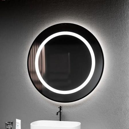 MCJ Premium Selena Plus Lustro ścienne 70 cm z oświetleniem LED czarne MCJSELENAPLUS70BL