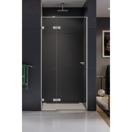 New Trendy Eventa Drzwi prysznicowe uchylne 100x200 cm lewe, profile chrom szkło przezroczyste Active Shield EXK-0132