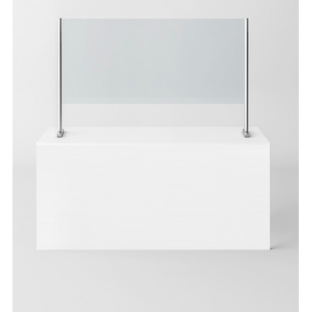 Novellini BeSafe Wall V2 Ekran ochronny na ladę 120x85 cm profile białe szkło Niva BSAFEV2B120-6A