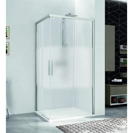 Novellini Kuadra 2.0 AH Kabina prysznicowa narożna 117-119x200 cm lewa, szkło przezroczyste, profile chrom K2AH117LS-1K