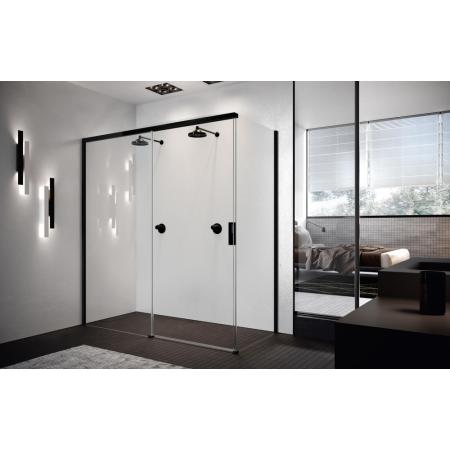 Novellini Opera Black 2PH+FH Drzwi prysznicowe przesuwne 119-121x200 cm lewe, szkło przezroczyste, profile czarne OPEPH119S-1H