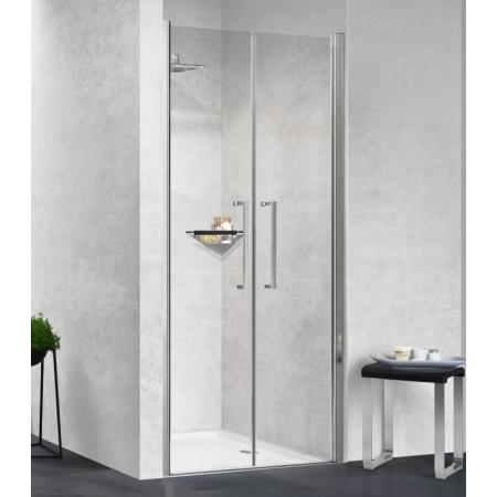 Novellini Young 2.0 2B Drzwi prysznicowe uchylne wnękowe 103-107x200 cm, profile chrom szkło przezroczyste Y22B103-1K