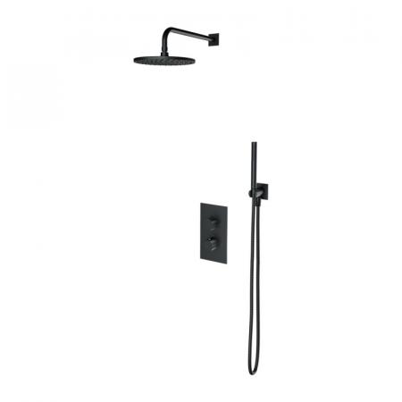 Omnires Contour Zestaw prysznicowy podtynkowy termostatyczny z deszczownicą antracyt SYSCT11AT