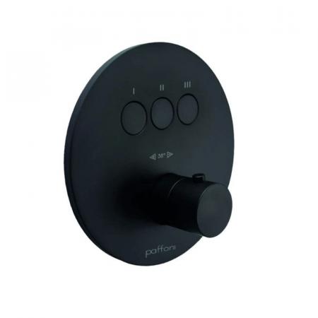 Paffoni Light Bateria wannowo-prysznicowa termostatyczna podtynkowa czarny mat CPT019NO