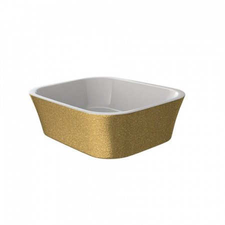 PMD Besco Assos Glam Umywalka nablatowa 50x40 cm złota/biała UMD-A-NBZ